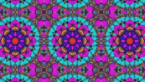 Multicolored moving kaleidoscope patterns. animated three-dimensional background Stock Footage 153455590