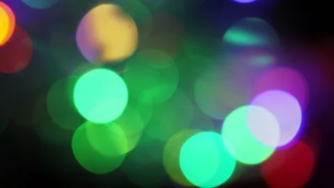 Multicolored Moving Lights and Soft Bokeh Circles, Festive New Year Stock Footage 286115553
