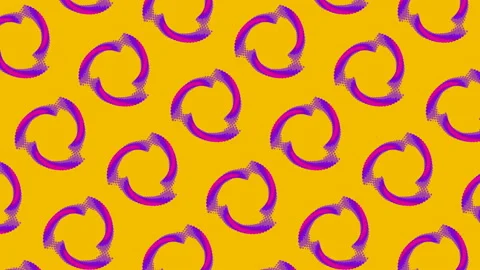 Multicolored moving pattern of endless circular shapes. 3d render loop animation Stock Footage 149044944