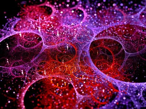 Multicolored multiverse bubbles fractal Illustrazione stock