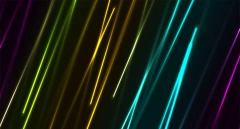 Multicolored neon laser lines abstract tech background Stock Illustration