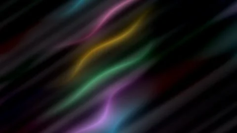 Multicolored neon light trails flowing across a dark background Stock Footage 342893414