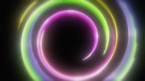 Multicolored neon spiral Stock Footage 198306839