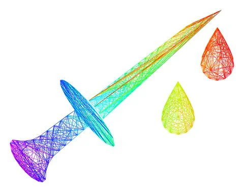 Multicolored Net Blood Sword Stock Illustration