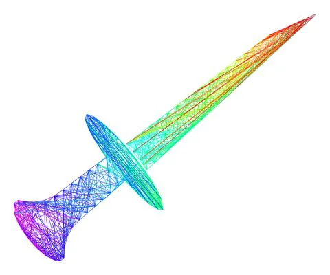 Multicolored Net Sword 스톡 일러스트