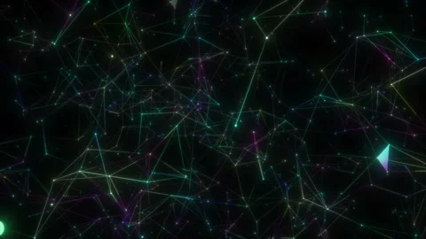 Multicolored network of links.Abstract digital background. Seamless loop. Stock Footage 102346724