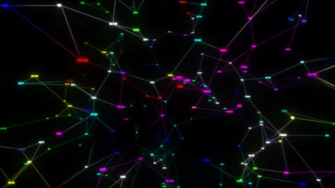 Multicolored network.High-quality 3D rendering for financial, banking, web Stock Footage 100188219