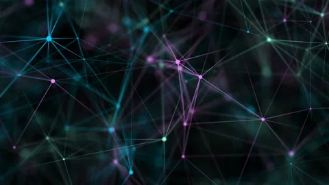 Multicolored neurons. Seamless loop.Programming code abstract technology Stock Footage 102870233