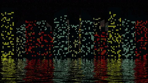 Multicolored Night City Stock Footage 59755365