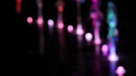 Multicolored night dancing fountain Stock Footage 74065195