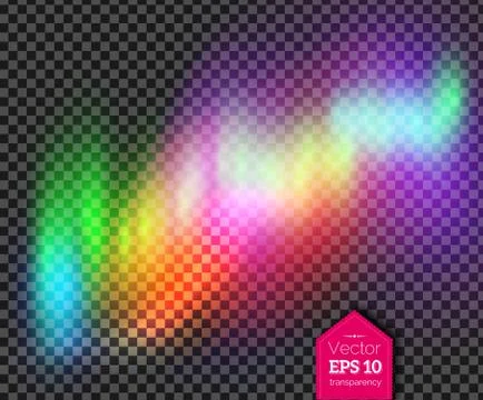Multicolored northern lights Stock Illustration