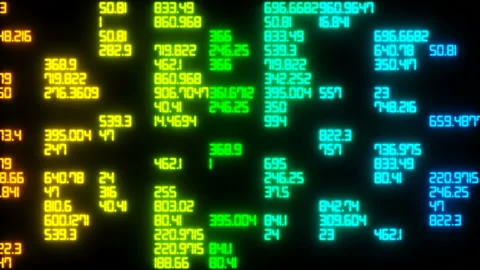 Multicolored numbers. Seamless loop. Stock Footage 101386465