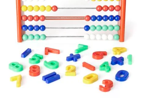 Multicolored numerics with abacus Foto stock