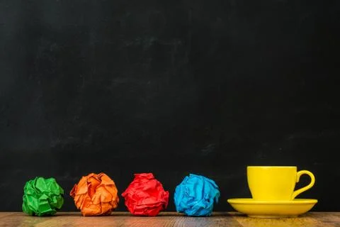 Multicolored objects showing on wood 库存照片