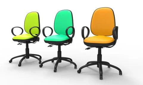 Multicolored Office Chairs Set Stock Illustration