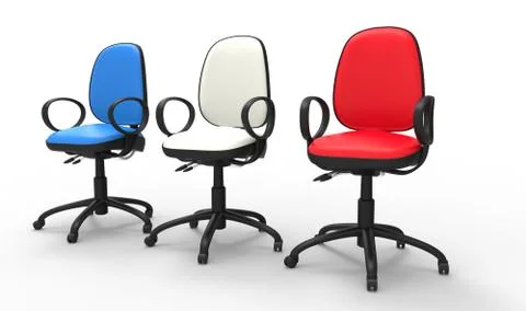 Multicolored Office Chairs Set  Illustrazione stock