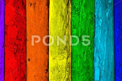 Multicolored old wooden planks background Stock Photos