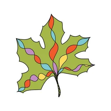 Multicolored ornamental leaf Stock-Illustration