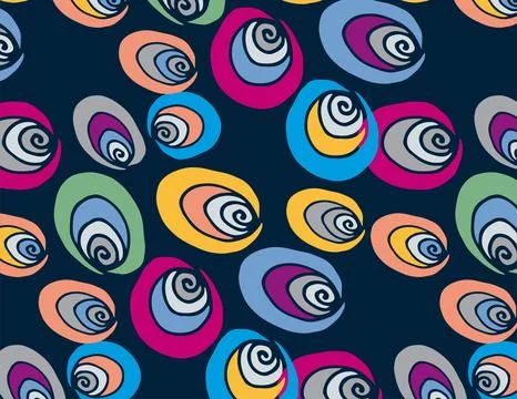Multicolored oval elements on a dark background Stock Illustration