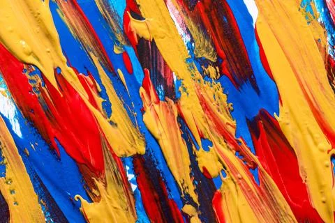 Multicolored paint brush strokes surface. High quality beautiful photo concep Stock Illustration