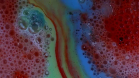 Multicolored paint bubbles and mixed. Video Stock Footage 122317588