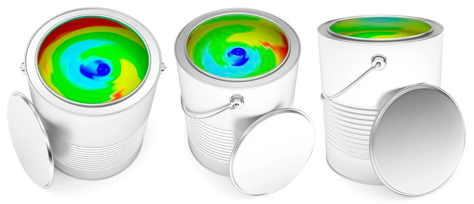 Multicolored paint can Stock Illustration