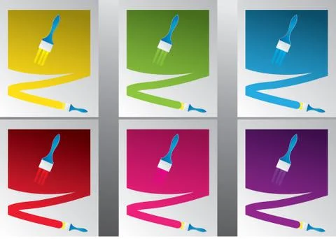 Multicolored paint Stock Illustration