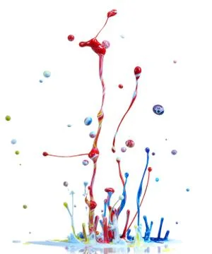 Multicolored paint splash Stock Photos