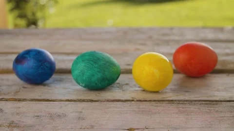 Multicolored painted Easter eggs Stock Footage 137811163