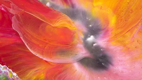 Multicolored paints create a beautiful abstract background. 動画素材 153912760