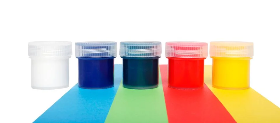 Multicolored paints Stock Photos