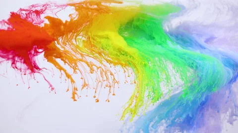 Multicolored Paints Spread In The Water Stock Footage 170460334