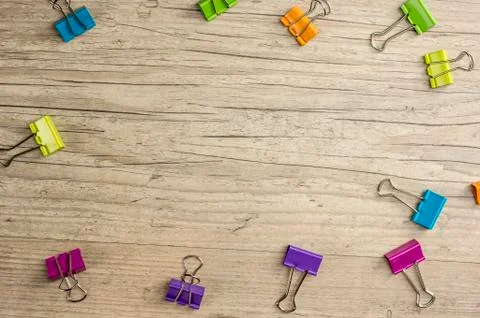 Multicolored paper binders Stock Photos