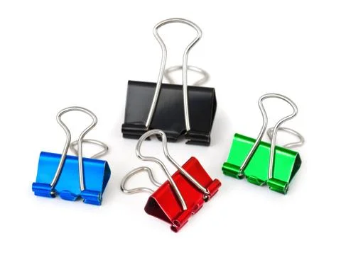 Multicolored paper clips Stock Photos