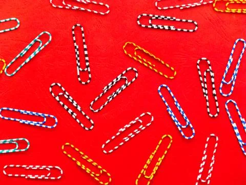 Multicolored paper clips Stock Photos