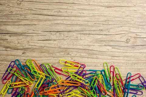 Multicolored paper clips Stock Photos
