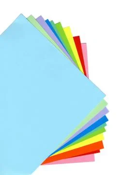 Multicolored paper on a white background Stock Photos