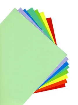 Multicolored paper on a white background Stock Photos