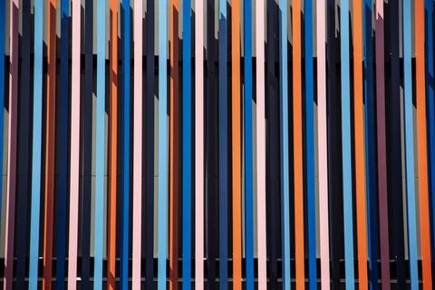 Multicolored parallel lines, abstract embossed background. 스톡 일러스트