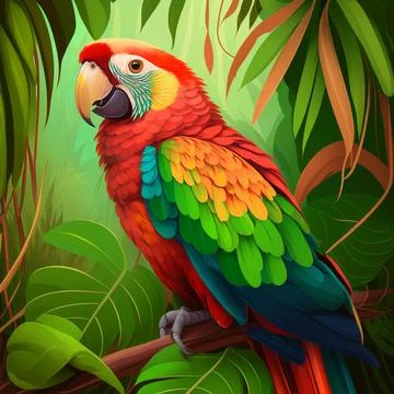 A multicolored parrot Stock Illustration