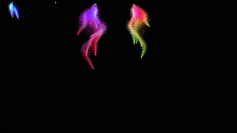 Multicolored particle streams Stock Footage 90526504