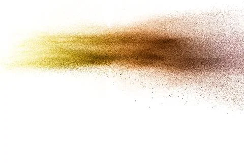 Multicolored particles explosion on white background. Colorful dust splatte.. 스톡 일러스트