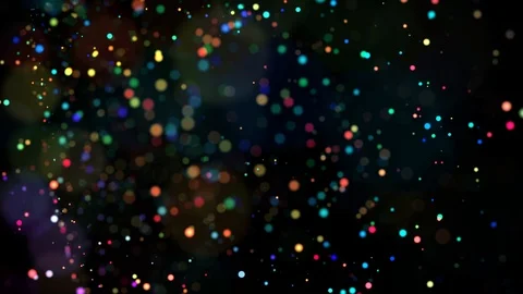 Multicolored particles in liquid float and glisten. 4k 3d advection background Stock Footage 109365843