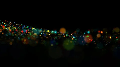 Multicolored particles in liquid float and glisten. 4k 3d advection background Stock Footage 109366183