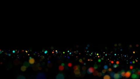 Multicolored particles in liquid float and glisten. 4k 3d advection background Stock Footage 109373035