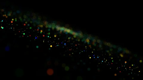 Multicolored particles in liquid float and glisten. 4k 3d advection background Stock Footage 109374885