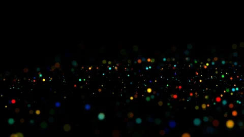 Multicolored particles in liquid float and glisten. 4k 3d advection background Stock Footage 109379115