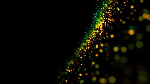 Multicolored particles in liquid float and glisten. 4k 3d advection background Stock Footage 109380849