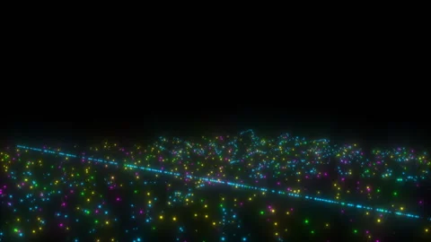 Multicolored particles. Space disk. Particles of light tending to light Stock Footage 101383501