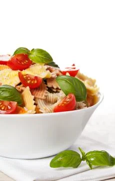 Multicolored pasta on light background Stock Photos